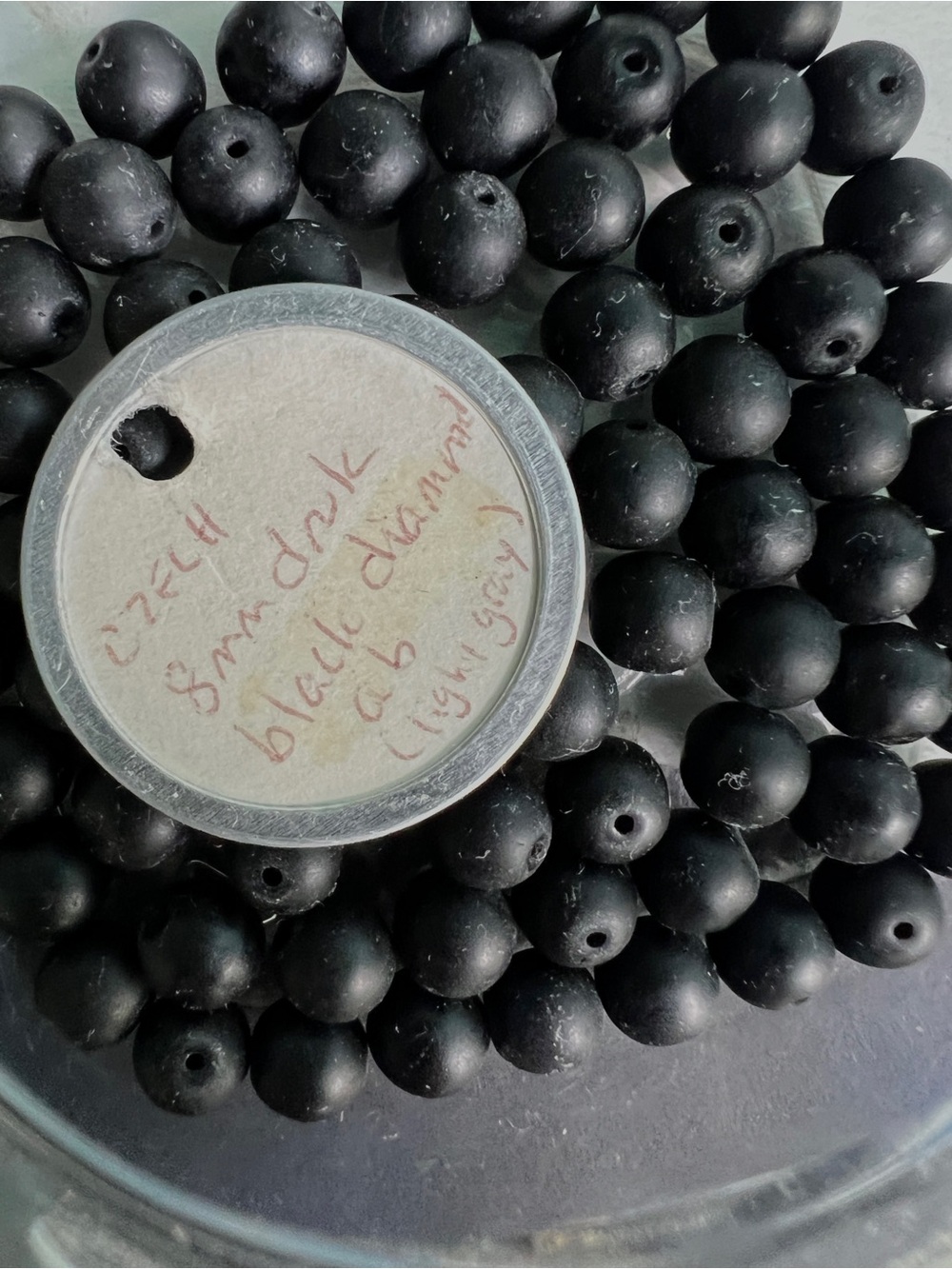 Vintage Beads Black Czech Druk 8mm